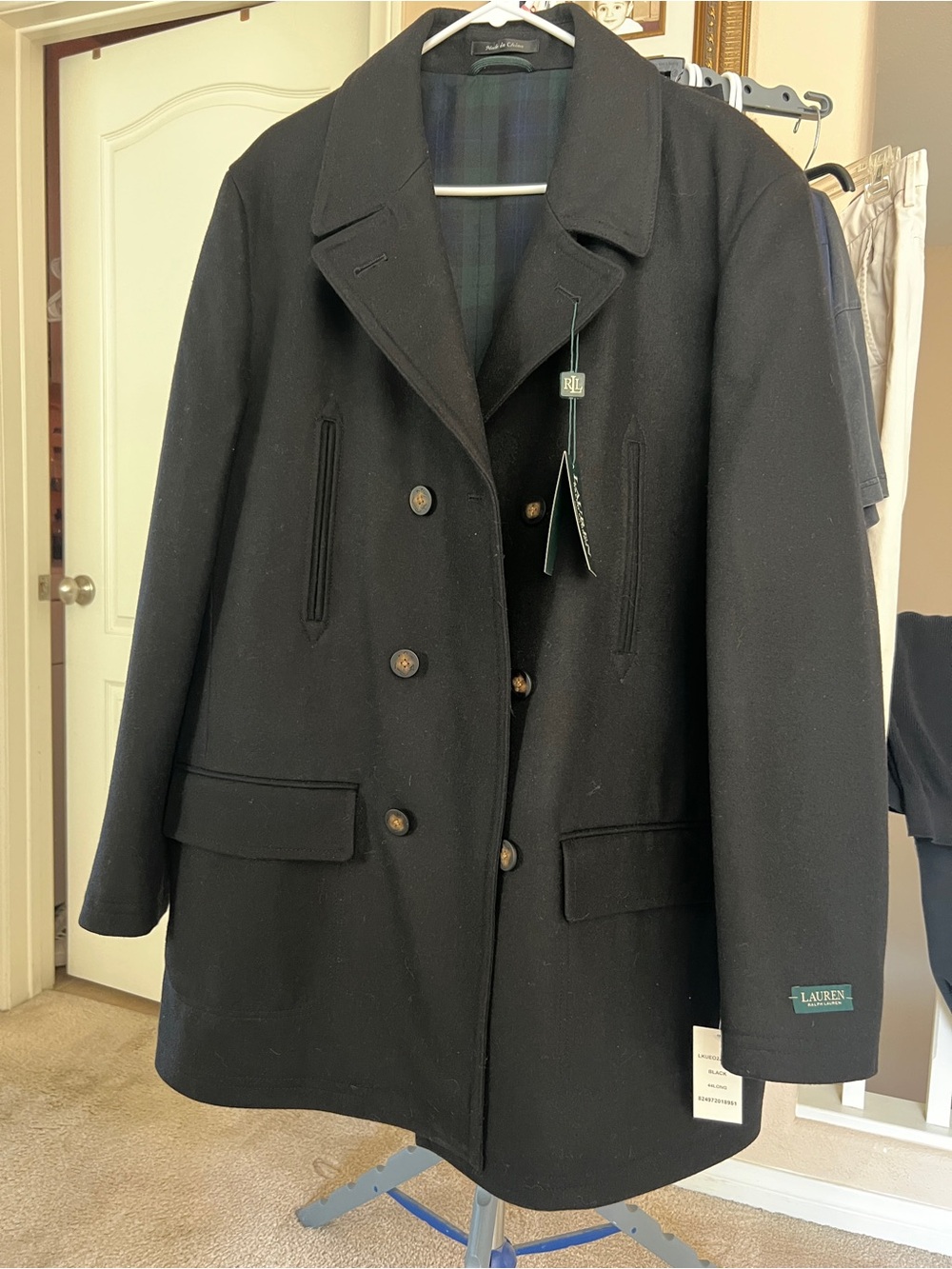 Ralph Lauren Black Wool Coat - Lauren Collection